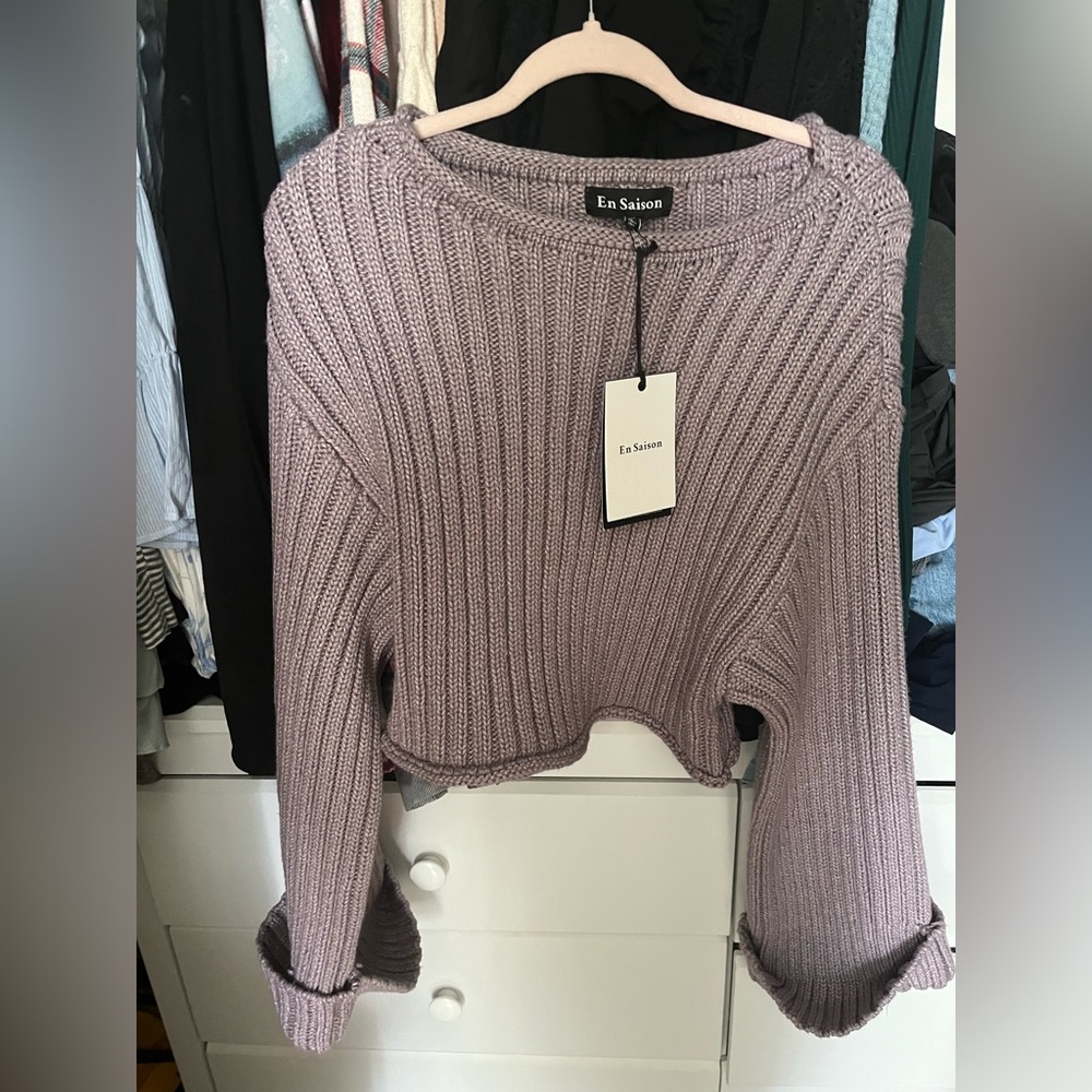 En saison oversized sweater in lilac NWT